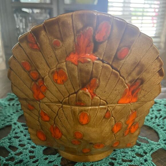 Thanksgiving Pottery Glazed Turkey Dish with Lid 7inches - Picture 6 of 11